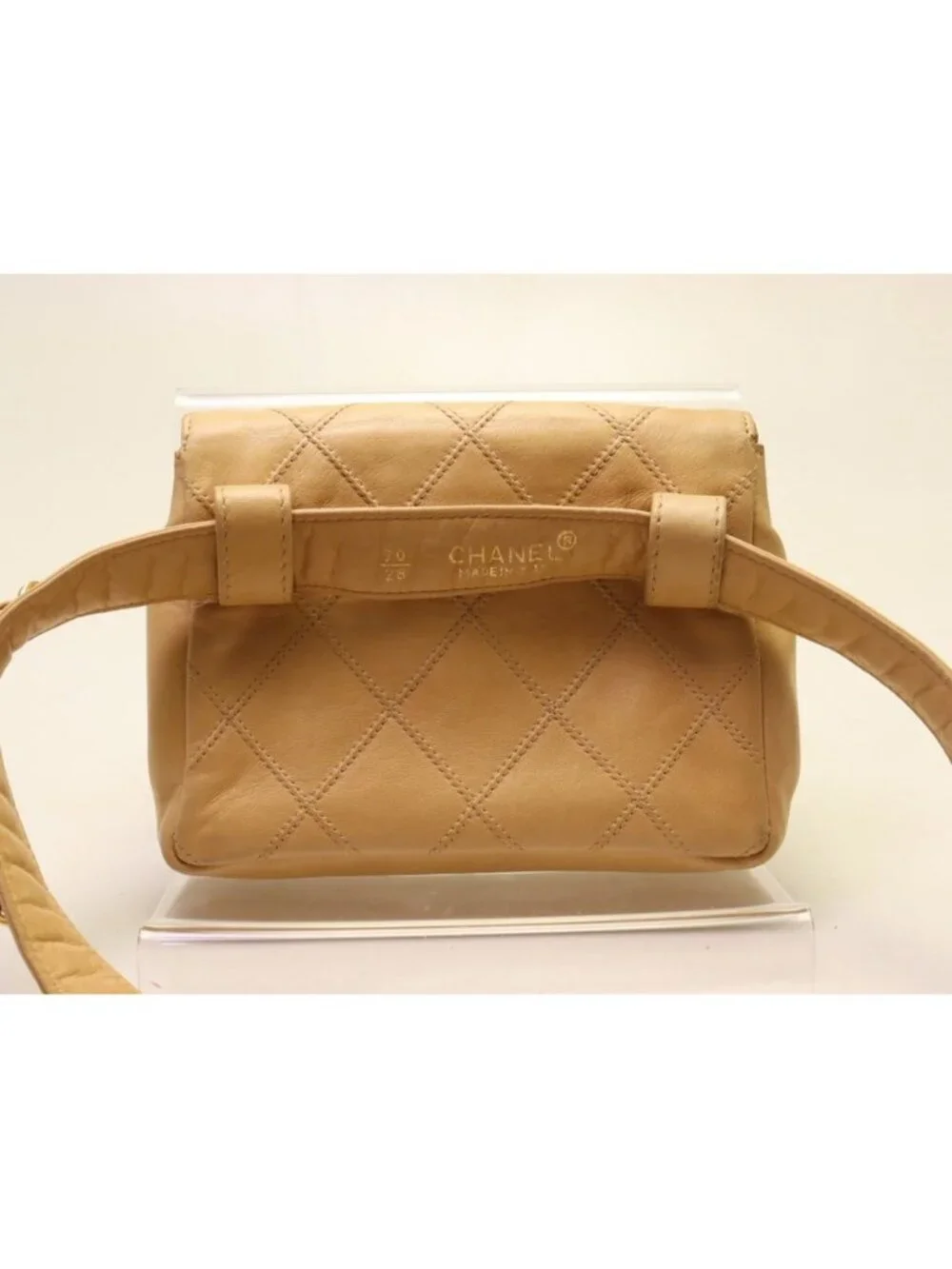 Chanel Quilted Lambskin Beige Waist Bag